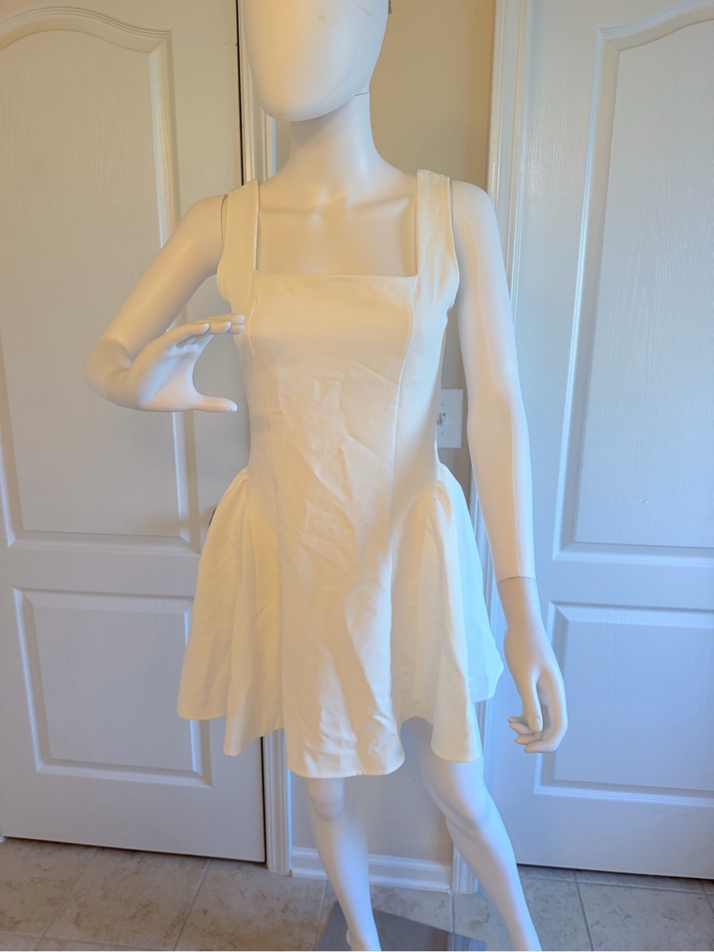 New Fashion Nova White Sweetest Crush Square-Neck Mini Dress Size S